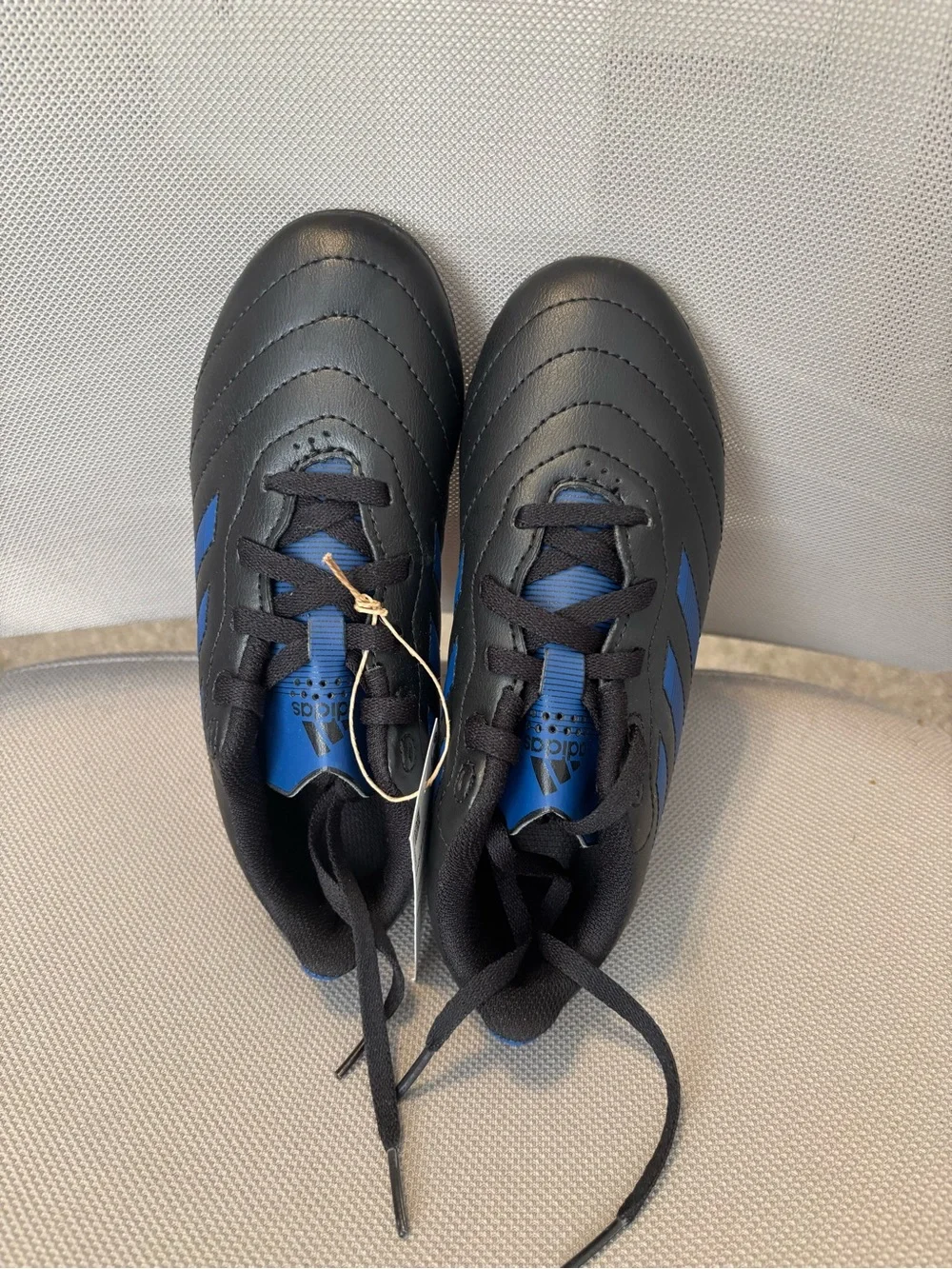 adidas Kids Black and Blue Soccer Cleats
